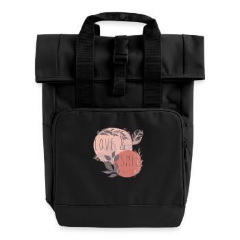 Love & Smile - Roll Top Backpack with Two Handles - black - Front