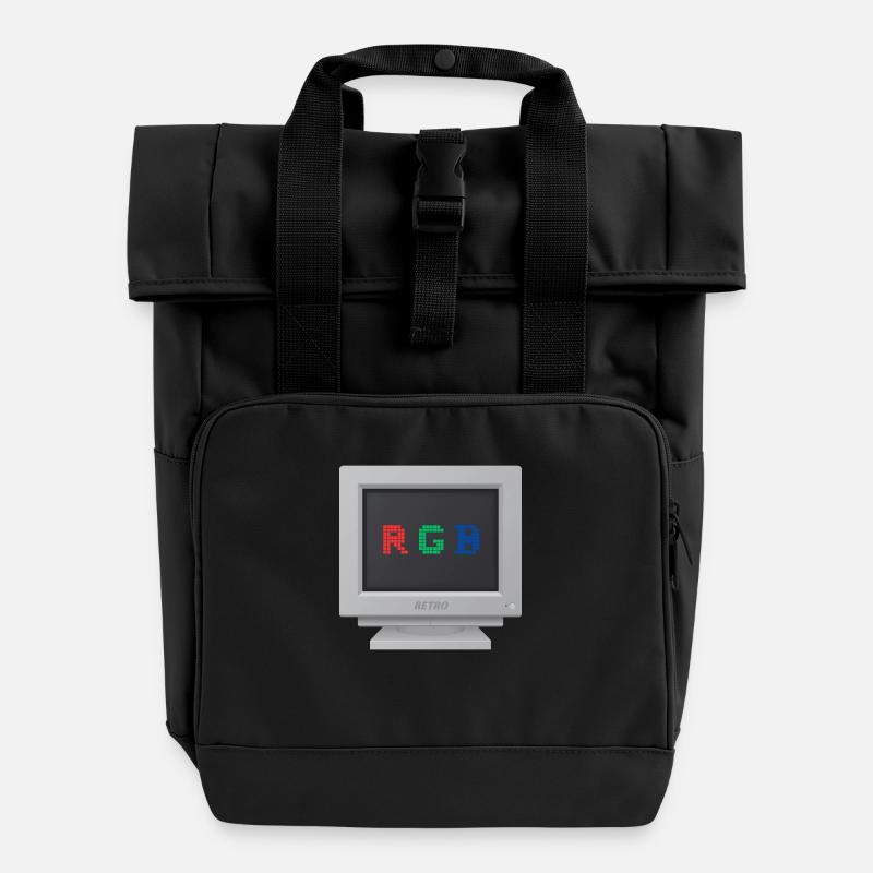 CRT design - Signal RGB - Sac à dos Roll Top à deux anses - noir
