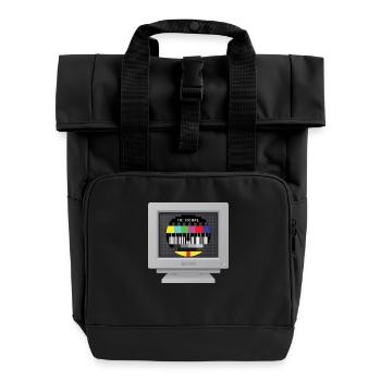 CRT Design - No signal (Mire) - Roll Top Backpack with Two Handles - black - Front
