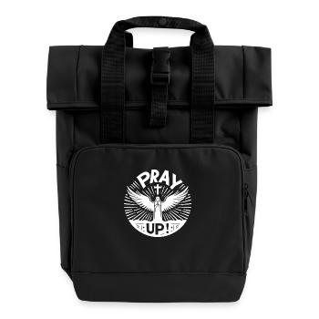 Bete nach oben - Rolltop Rucksack mit zwei Griffen - Schwarz - Vorne