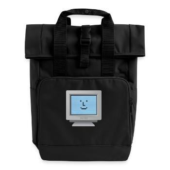 CRT design - Hello tout le monde! - Sac à dos Roll Top à deux anses - noir - Devant