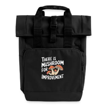 Pilz Pilze Funghi Champignon - Rolltop Rucksack mit zwei Griffen - Schwarz - Vorne