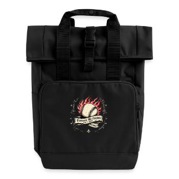 Pardonne-moi Père Baseball Pitcher Flame Design - Sac à dos Roll Top à deux anses - noir - Devant