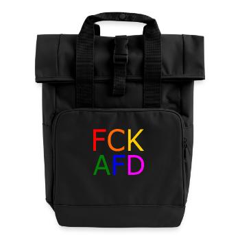 Fck afd - Rolltop Rucksack mit zwei Griffen - Schwarz - Vorne
