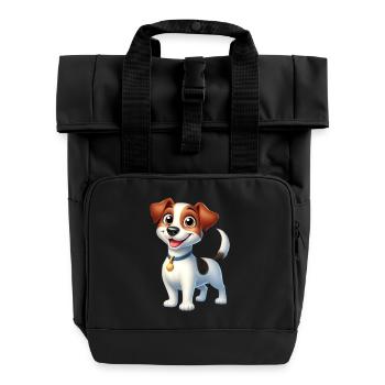 Jack Russel - Rolltop Rucksack mit zwei Griffen - Schwarz - Vorne