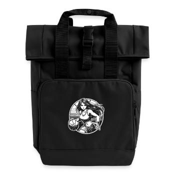 Conception de bandes dessinées de basket-ball pour femmes et filles - Sac à dos Roll Top à deux anses - noir - Devant