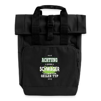 Dieser Schwager ist einfach ein geiler Typ - Rolltop Rucksack mit zwei Griffen - Schwarz - Vorne
