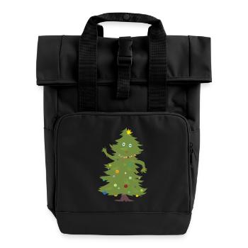 Weihnachtsbaum - Rolltop Rucksack mit zwei Griffen - Schwarz - Vorne