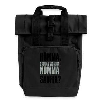 nomma sauffa - party trinksprüche - Rolltop Rucksack mit zwei Griffen - Schwarz - Vorne
