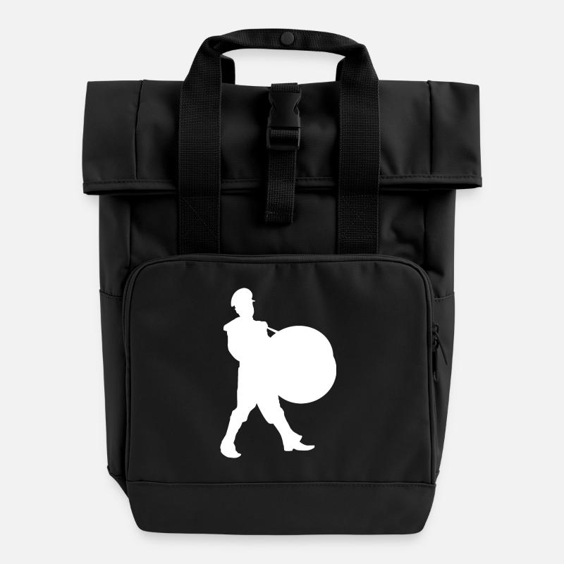 Screen Hero Silhouette - Roll Top Backpack with Two Handles - black
