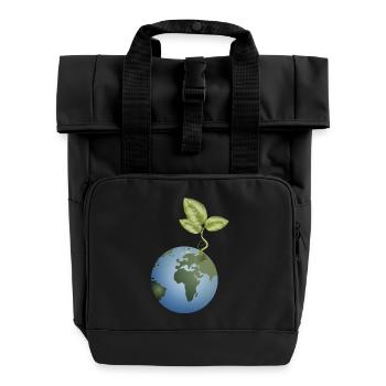 in the soil unfolds - Roll Top Backpack with Two Handles - black - Front