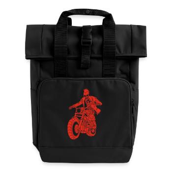 The Red Biker from Hell - Roll Top Backpack with Two Handles - black - Front