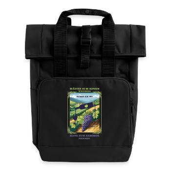 Hang zum Alkohol - Rolltop Rucksack mit zwei Griffen - Schwarz - Vorne