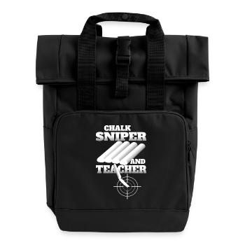 Tireur d’élite à la craie et professeur - Sac à dos Roll Top à deux anses - noir - Devant