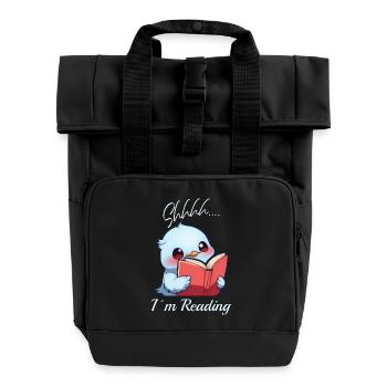 Oiseau avec livre - Sac à dos Roll Top à deux anses - noir - Devant