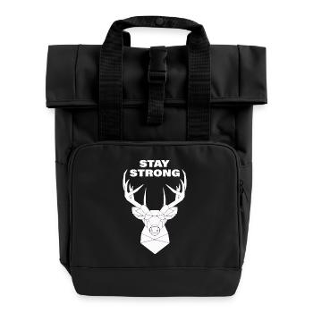 STAY STRONG - Rolltop Rucksack mit zwei Griffen - Schwarz - Vorne