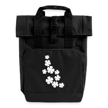 Beaucoup de jolies fleurs motif décoratif coloré belle - Sac à dos Roll Top à deux anses - noir - Devant