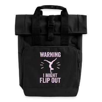 Warning I Might Flip Out - Sac à dos Roll Top à deux anses - noir - Devant