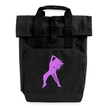 Tanzen Sportartikel - Rolltop Rucksack mit zwei Griffen - Schwarz - Vorne
