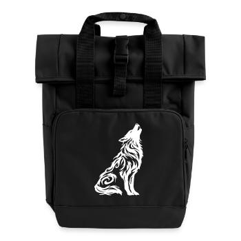Wolf Tribal Tattoo - Rolltop Rucksack mit zwei Griffen - Schwarz - Vorne