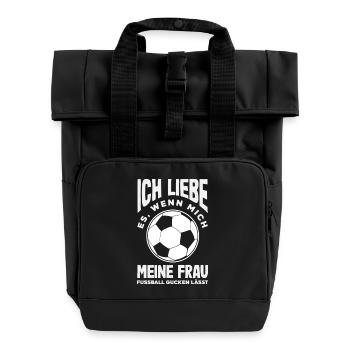 Drôle de Football Football Fan Cadeau - Sac à dos Roll Top à deux anses - noir - Devant