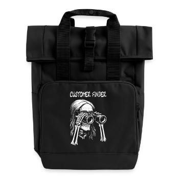 Customer Finder Squelette Jumelles Design Rock - Sac à dos Roll Top à deux anses - noir - Devant