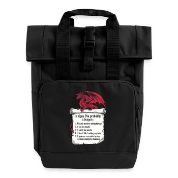 5 Anzeichen, dass ich wahrscheinlich ein Drachenliebhaber bin - Rolltop Rucksack mit zwei Griffen - Schwarz - Vorne