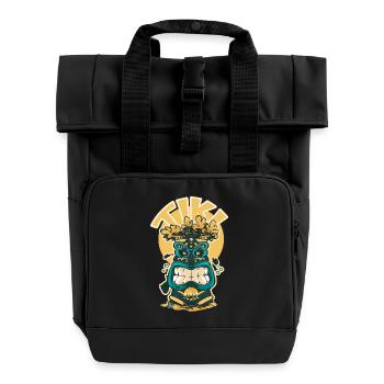 Aquatische Tiki-Maske - Rolltop Rucksack mit zwei Griffen - Schwarz - Vorne