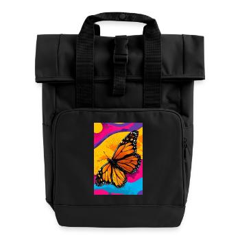 papillon - Sac à dos Roll Top à deux anses - noir - Devant