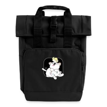Dog Korean - Japanese Style 12 - Roll Top Backpack with Two Handles - black - Front