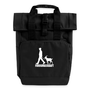 Ziege - Führungskraft - Landwirtschaft Geschenk - Rolltop Rucksack mit zwei Griffen - Schwarz - Vorne