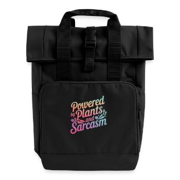 Vegetarian Vegan Veggie Vegetarian - Roll Top Backpack with Two Handles - black - Front