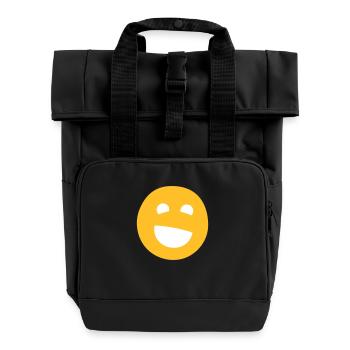 Visage Rieur Bicolore - Sac à dos Roll Top à deux anses - noir - Devant