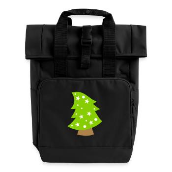 Christmas tree - Roll Top Backpack with Two Handles - black - Front