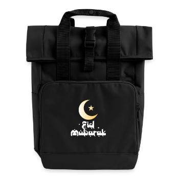 Eid Mubarak - Roll Top Backpack with Two Handles - black - Front