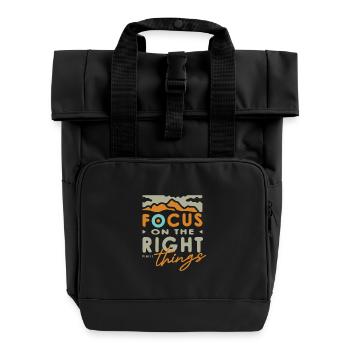 Focus - Roll Top Backpack with Two Handles - black - Front