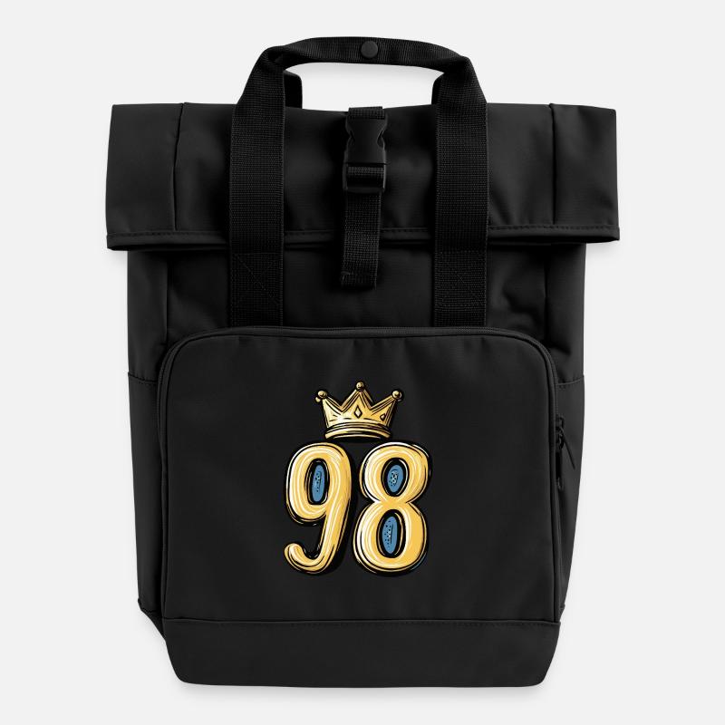 98 Nombre Couronne - Sac à dos Roll Top à deux anses - noir