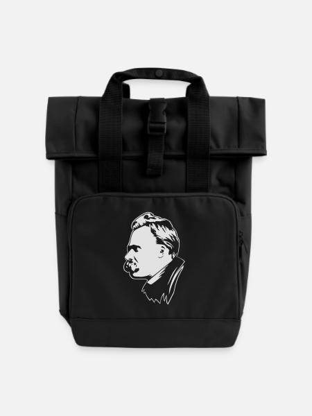 Nietzsche - Rolltop Rucksack mit zwei Griffen - Schwarz