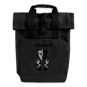 Trucker  Brust - Rolltop Rucksack mit zwei Griffen - Schwarz - Vorne