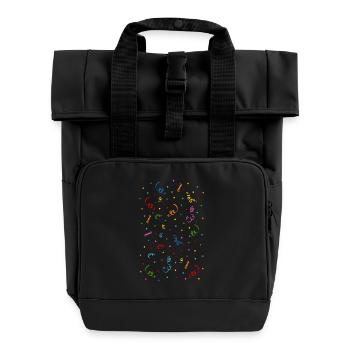 Confetti Streamers - Roll Top Backpack with Two Handles - black - Front