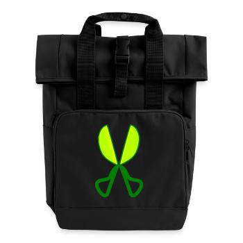 hairdresser barber barbier friseur coiffeur bart b - Rolltop Rucksack mit zwei Griffen - Schwarz - Vorne