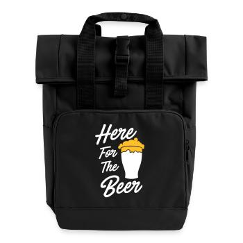 Here for the beer - Roll Top Backpack with Two Handles - black - Front