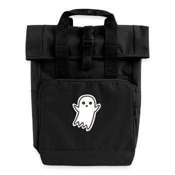 ghost - Roll Top Backpack with Two Handles - black - Front