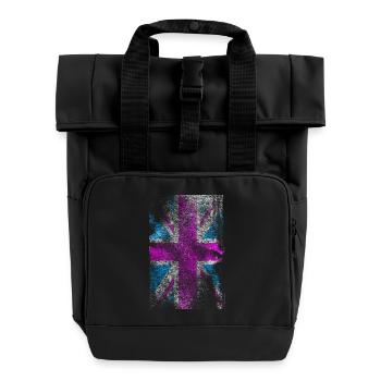 Union Jack - Rolltop Rucksack mit zwei Griffen - Schwarz - Vorne