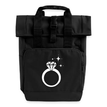 Diamant Ring - Rolltop Rucksack mit zwei Griffen - Schwarz - Vorne