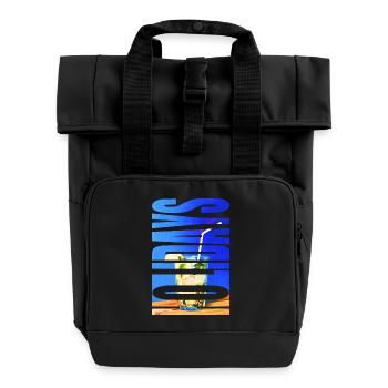 HOLIDAYS - Roll Top Backpack with Two Handles - black - Front