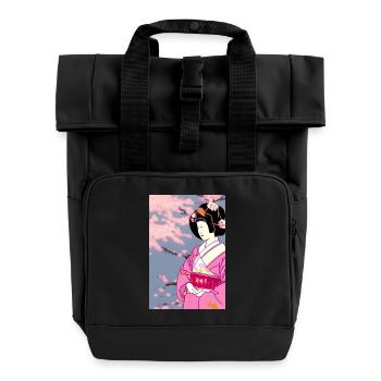 Geisha 3 - Roll Top Backpack with Two Handles - black - Front
