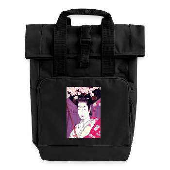 Geisha 4 - Roll Top Backpack with Two Handles - black - Front