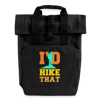 Wanderer Wanderwege Wandern Statement Natur - Rolltop Rucksack mit zwei Griffen - Schwarz - Vorne