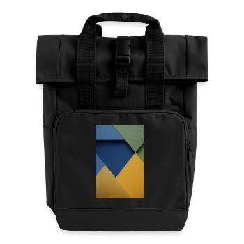 Motif triangulaire coloré - Sac à dos Roll Top à deux anses - noir - Devant